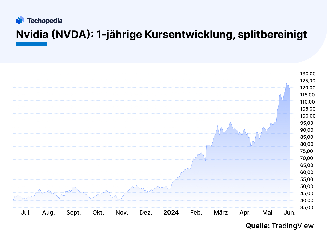 Nvidia-Aktie, 1-jährige Kursentwicklung