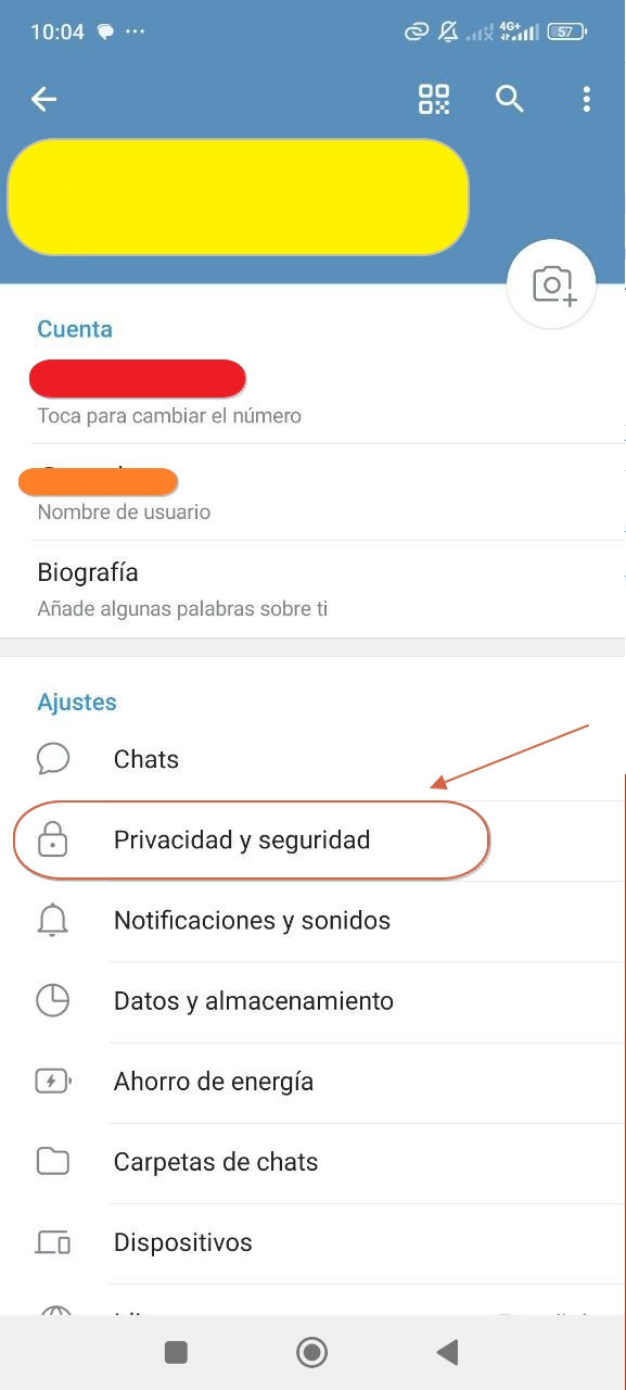 Borrar la cuenta de Telegram en Android