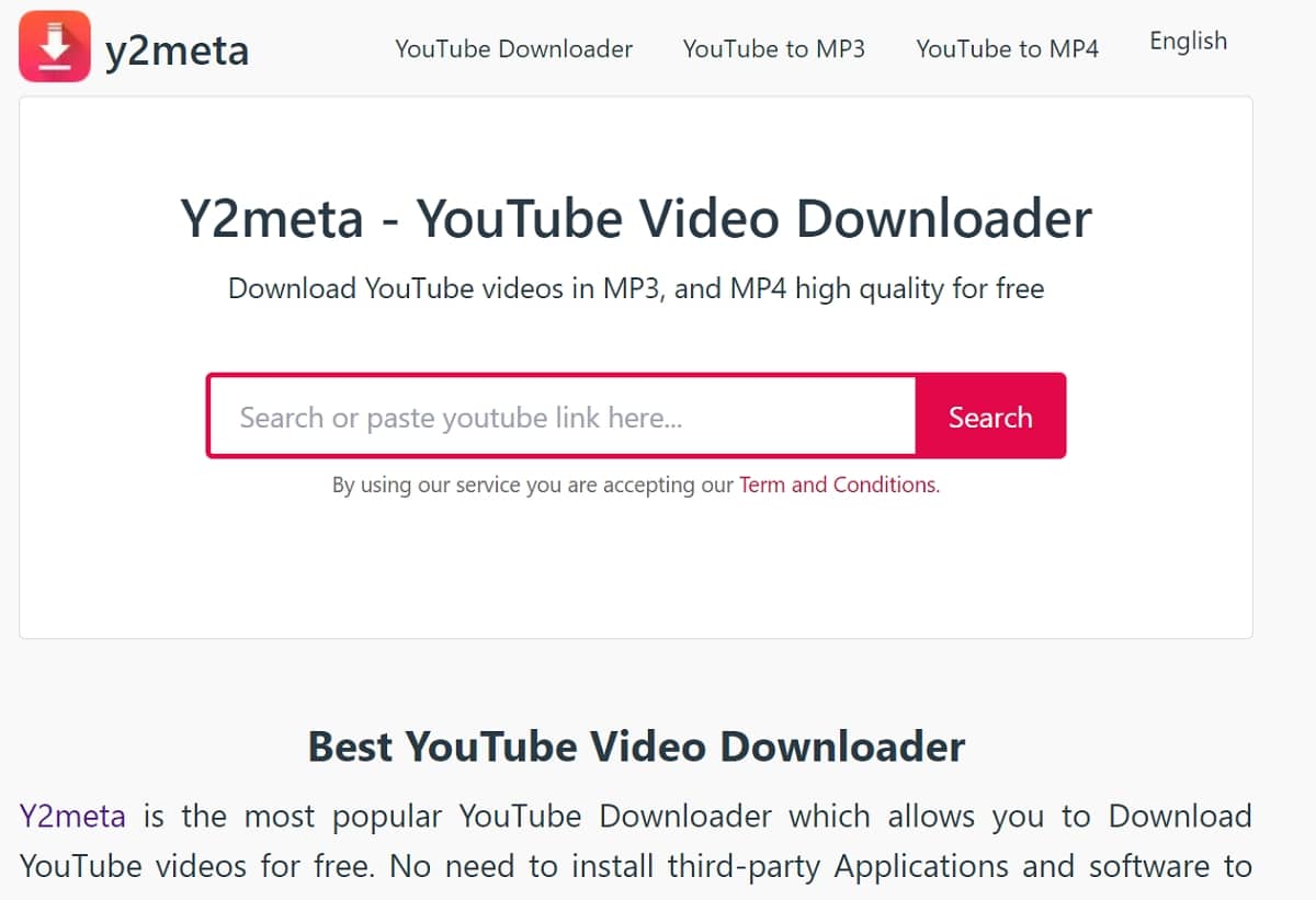 Y2Meta es uno d elos programas más recomendados para pasar un video de YouTube a MP3 (Techopedia Y2Meta)