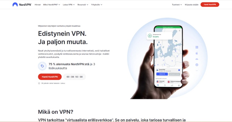 NordVPN kotisivut