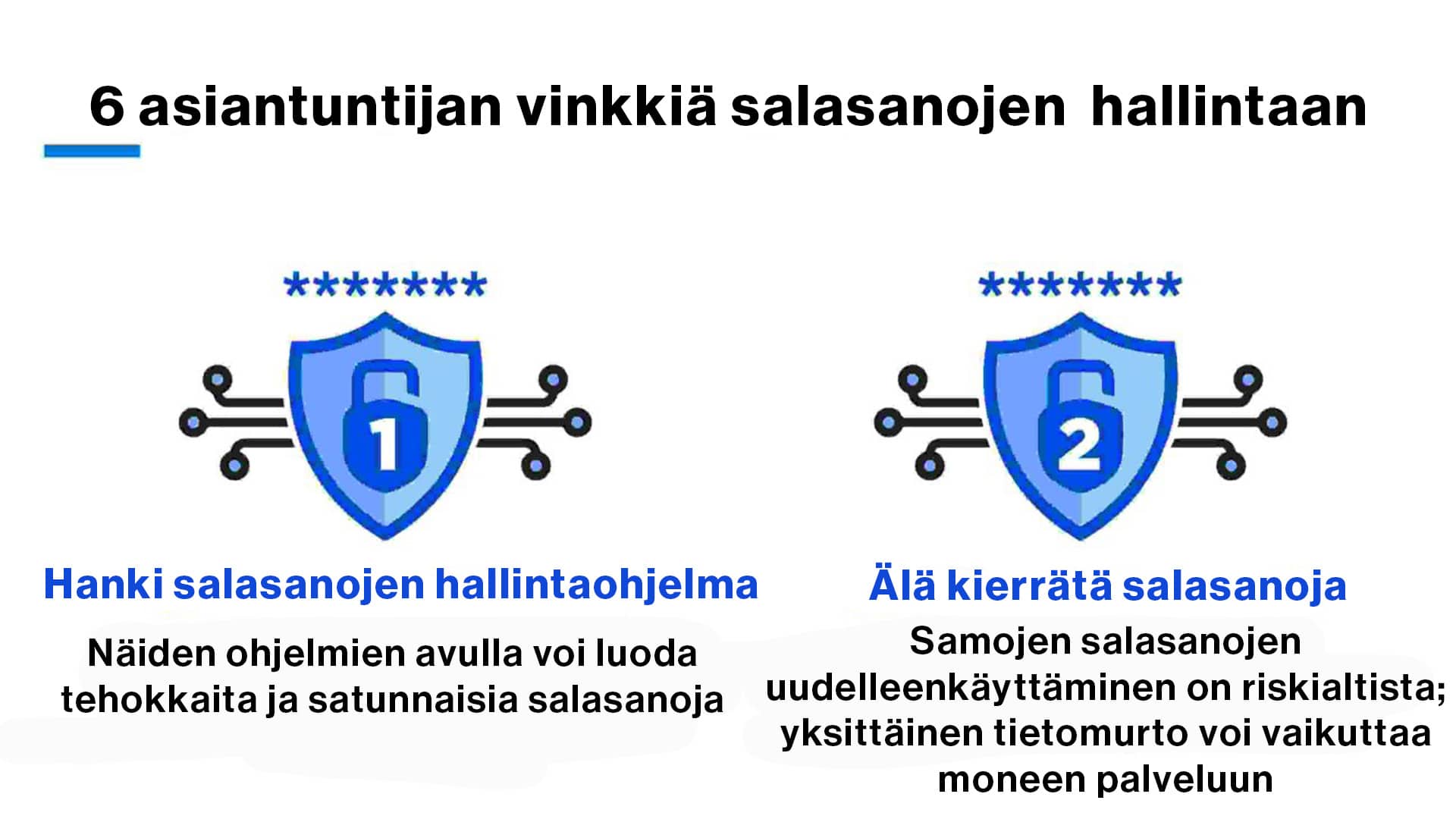 Salasanat vinkit auttavat parantamaan omaa tietoturvaa