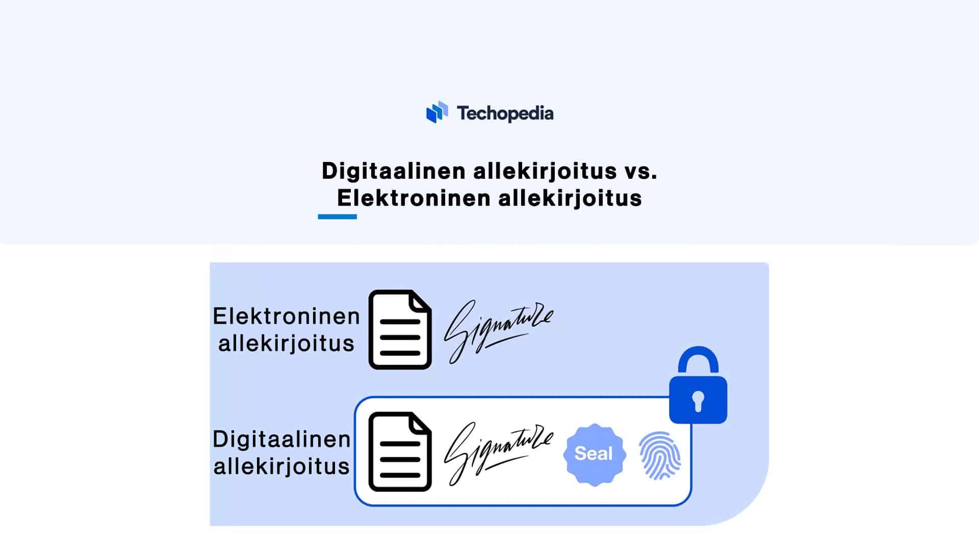 Digitaalinen allekirjoitus ja elektroninen allekirjoitus eroavat toisistaan