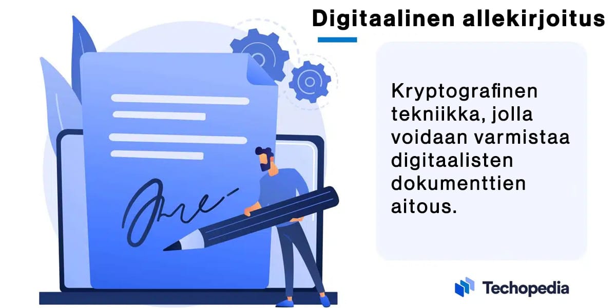 Digitaalinen allekirjoitus selitettynä yksinkertaisesti tarkoittaa sitä että digitaalinen dokumentti voidaan todentaa aidoksi sen avulla