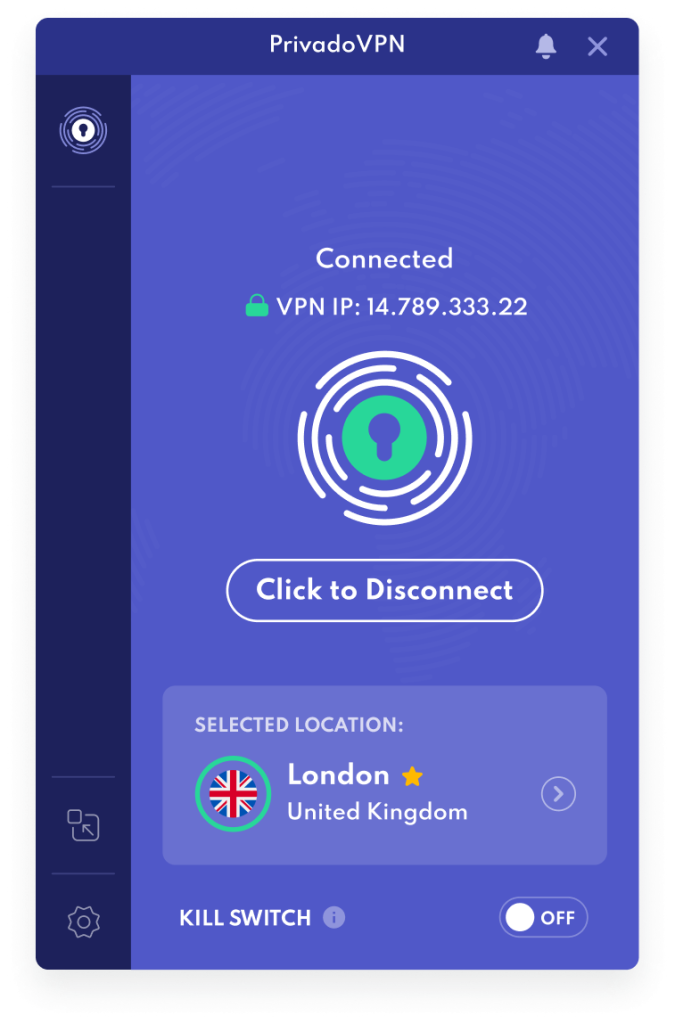 Privadovpn - interface