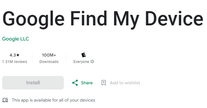 Installez Find My Device