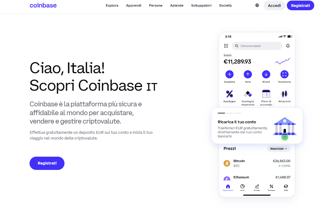 migliori exchange crypto - coinbase