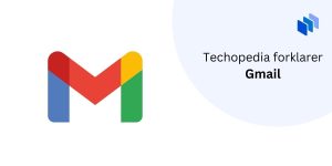 Beskrivelse av tekstens formåk "Techopedia forklarer Gmail" med Gmail logoen ved siden av