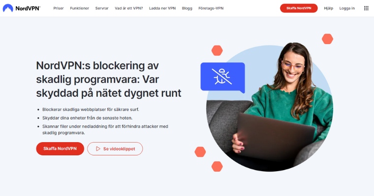 Startsida för Nord Threat Protection antivirusprogram