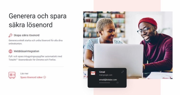 Information om TotalAVs lösenordshanterare som en del av Total Säkerhet