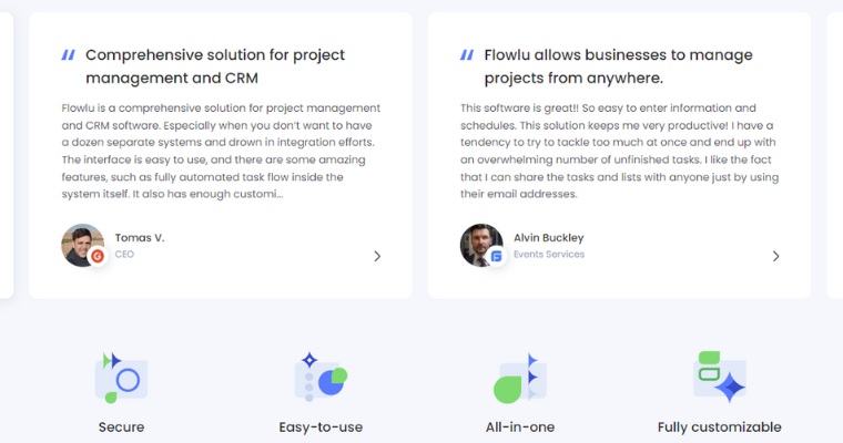 Recensioner och funktioner för Flowlu CRM.