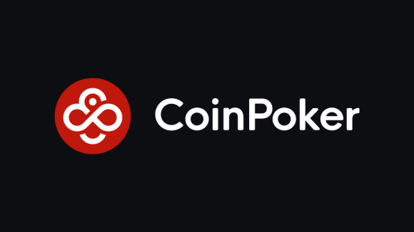 Coinpoker logo med svart bakgrund.