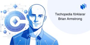 Illustration av Brian Armstrong, grundare och VD för Coinbase.