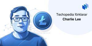 Illustration av Charlie Lee brevid ett Litecoin och texten Techopedia förklarar Charlie Lee.