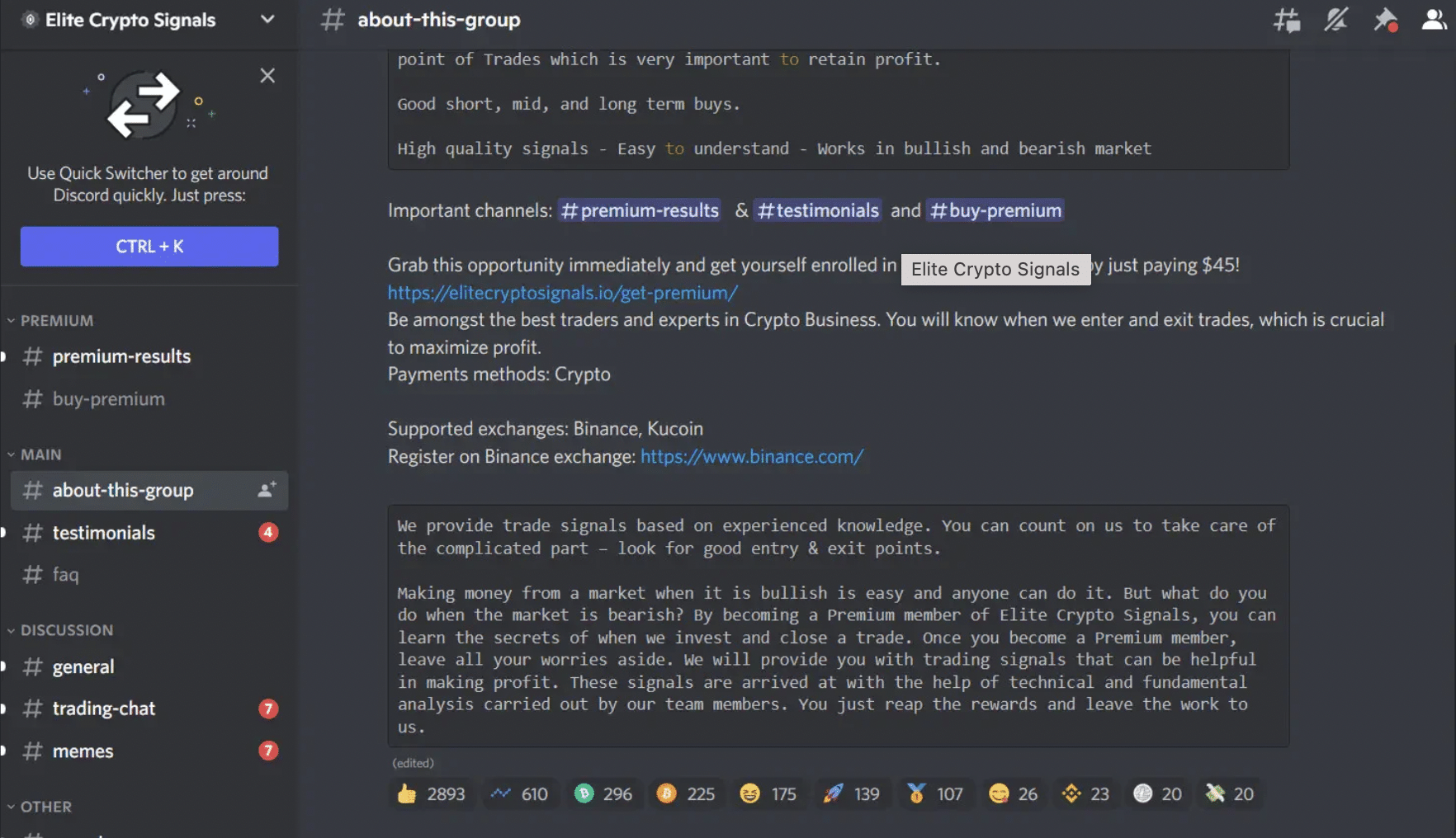 crypto signals group discord
