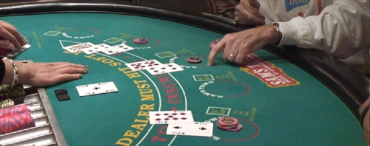 Blackjack betting and casino gamble conceptual idea with diamonds