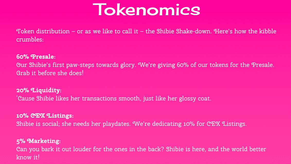 Shibie tokenomics