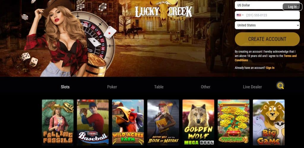 Best Offshore Casinos Regulated Casinos For US Players 2024   Lucky Creek Casino Homepage 1024x501 