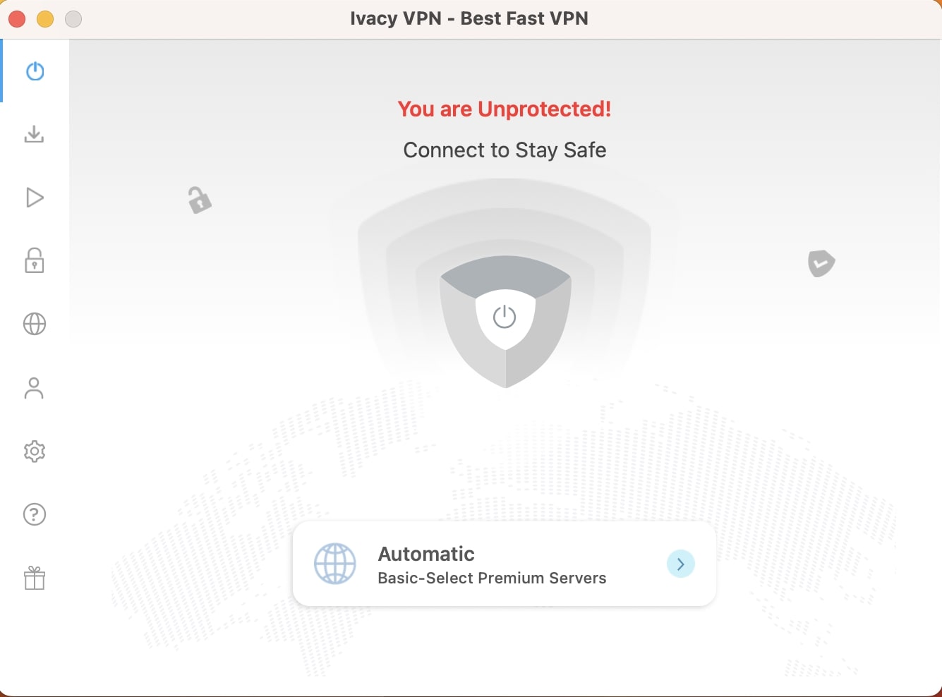 Ivacy VPN 연결 화면