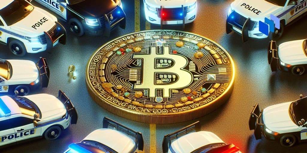 Police cars surrounding crypto