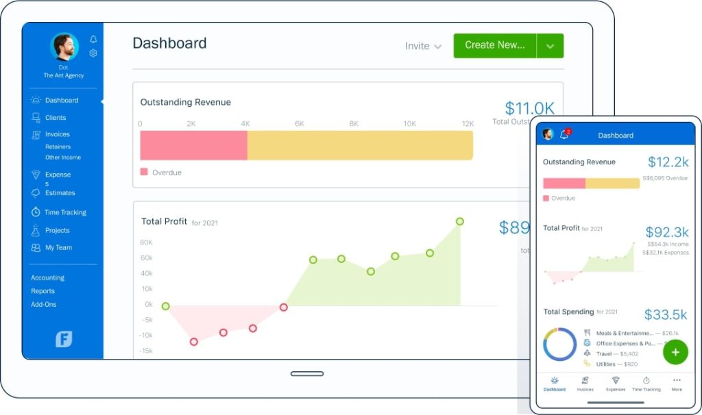 Best Accounting App For Small Businesses 2024 Techopedia   FreshBooks Dashboard 1 1024x606 