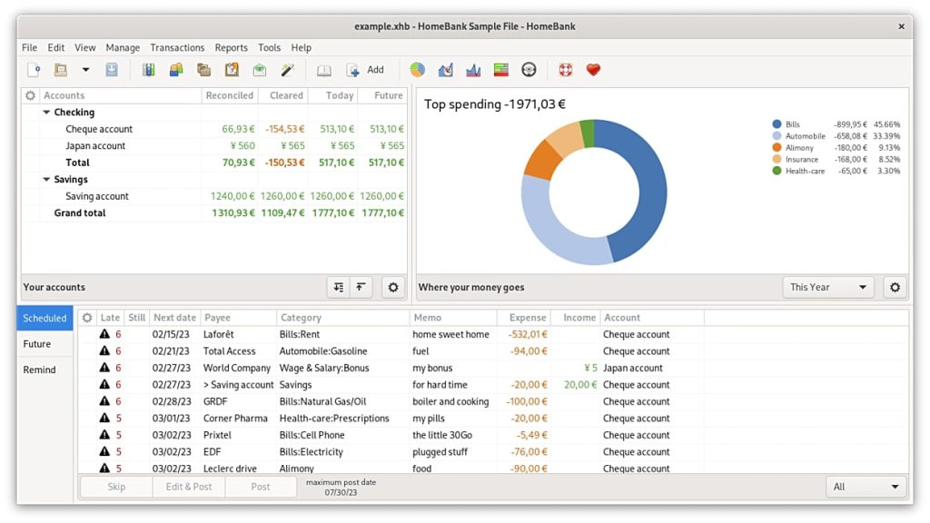 Best Open Source Accounting Software For Businesses 2024 Techopedia   HomeBank Dashboard 1024x576 