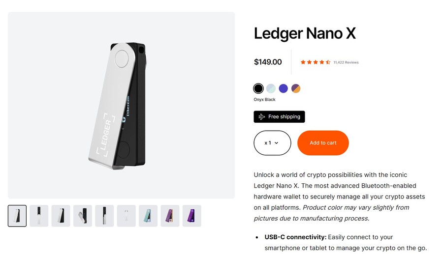  Ledger Nano X Crypto Hardware Wallet - Bluetooth - The best way  to securely buy, manage and grow all your digital assets : Electronics