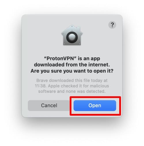 Abriendo proton VPN en Mac