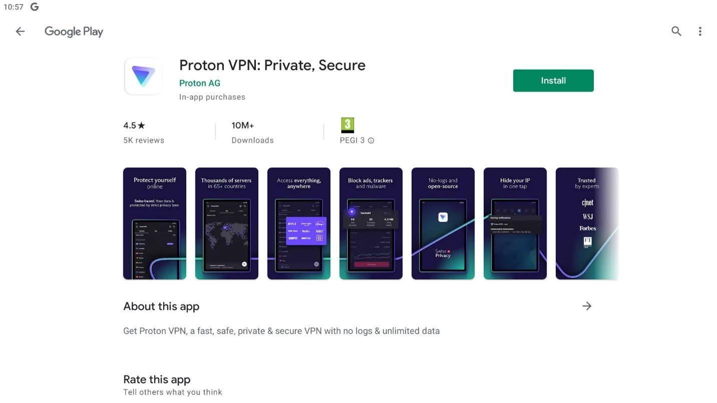 Descarga de Proton VPN 