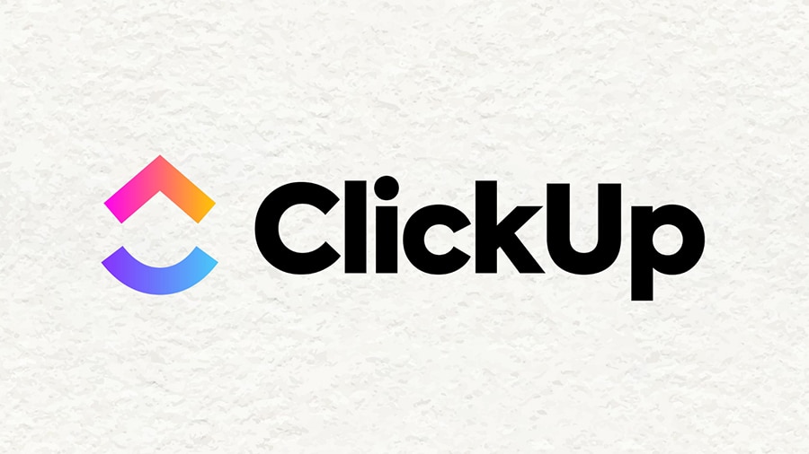 A logo of ClickUp