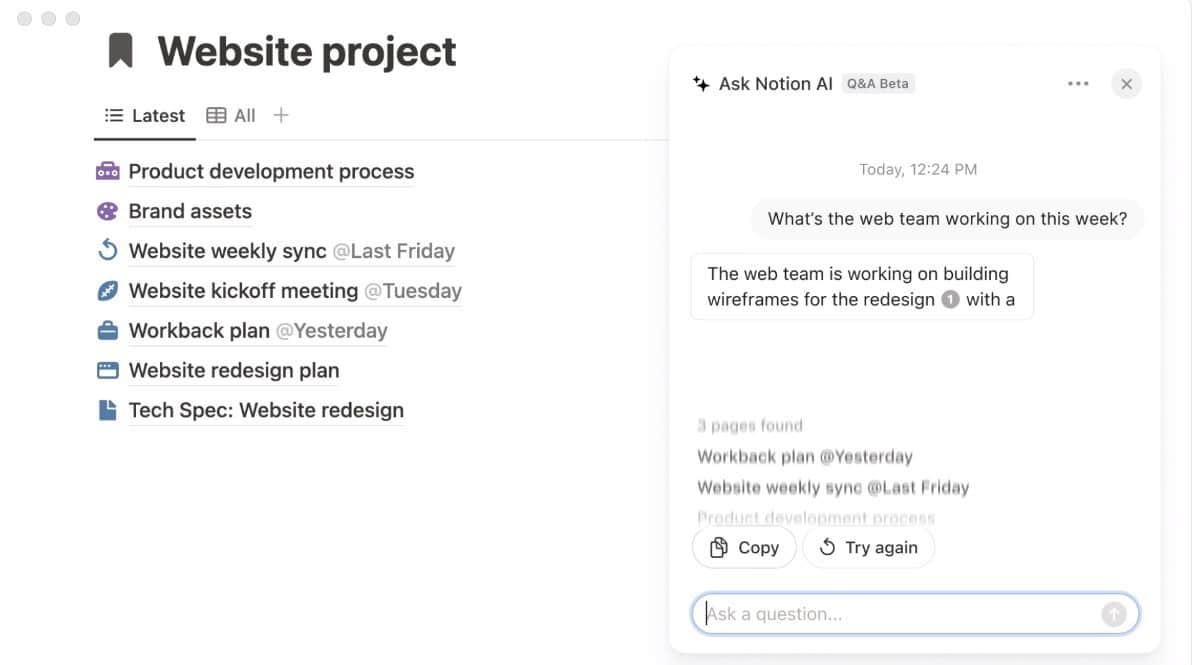 Notion offers AI assistance