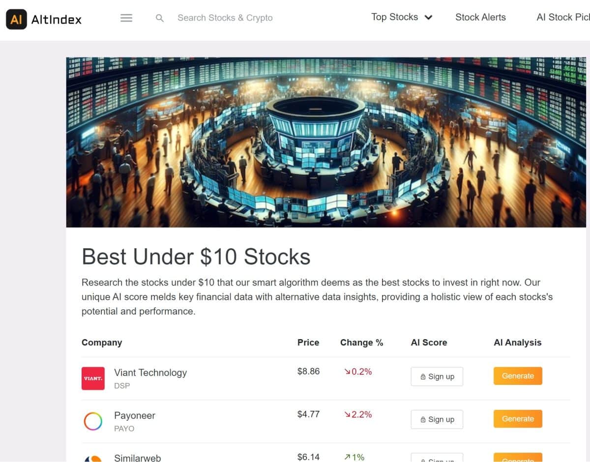 High Potential Stocks Under $10