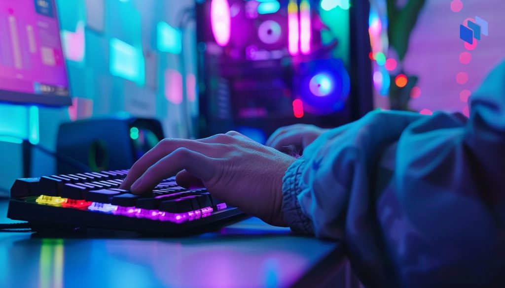 A person using a keyboard