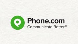 A logo of Phone.com