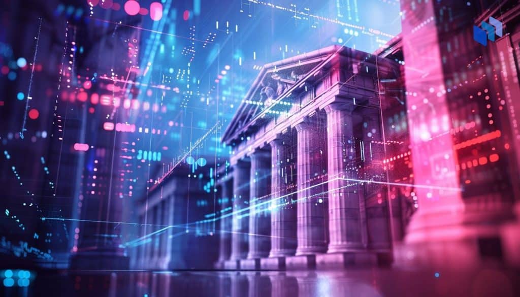 Futuristic image of a central bank