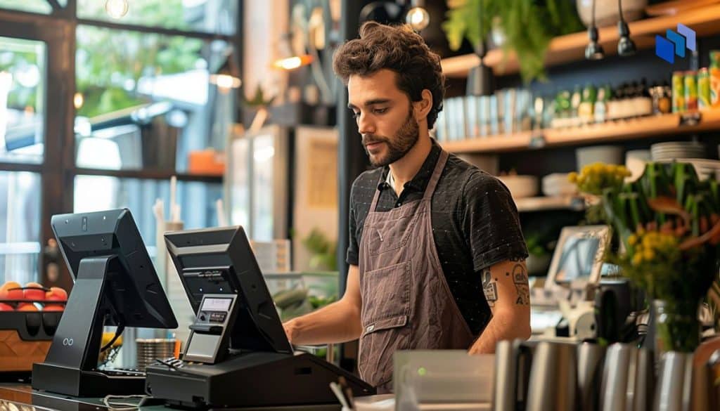 A man using a point of sale system