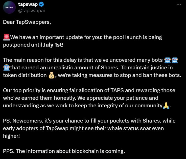 TapSwap Rides Telegram 'Tap-to-Earn' Mania Ahead of $TAPS Token Launch