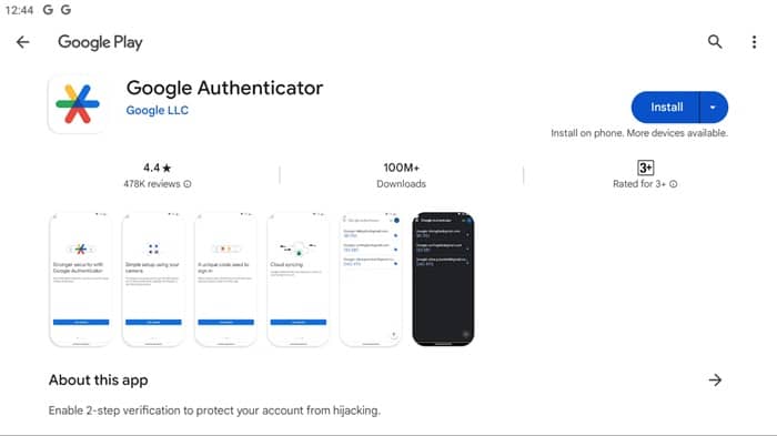 Download the Google Authenticator App